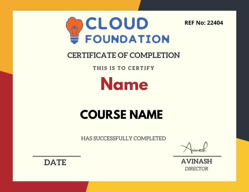 CloudFoundation Course Completion Certificate