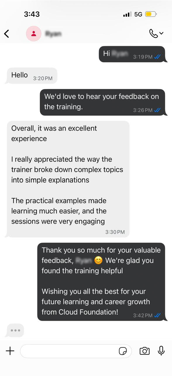 Ryan - WhatsApp review