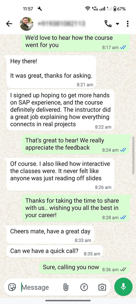 Vikram - WhatsApp review