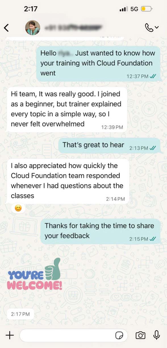 Arjun - WhatsApp review